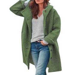 Cunhuan Winterjacke Damen Weihnachtspullover Warmes Hoodie warm, für den Winter, modisch, Reversjacke, Mäntel Damen Trenchcoat (Green, M) von Cunhuan