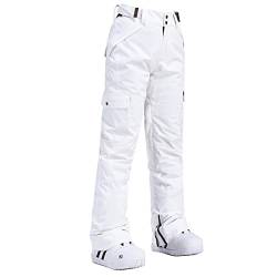 Winter Skihose Herren Damen Warm Outdoor Sport Atmungsaktiv Paar Schneehose Winddicht Wasserdicht Skifahren Snowboard Hosen Weiß M von Cupgriade