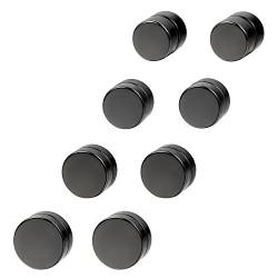 Cupimatch 4 Paar Magnet Ohrringe schwarz Fake Plugs Herren Damen Magnetische Fakeplugs Tunnel Magnet Ohrclips Ohne Loch 6 8 10 12mm von Cupimatch