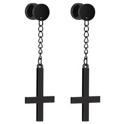 Cupimatch Kreuz Ohrstecker Petruskreuz Ohrringe: Inverted Cross Upside Down Kreuz Hantel Ohrringen Edelstahl Ohrringe Religiöser Schmuck Geschenk für Damen Herren von Cupimatch