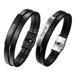 Cupimatch Paar Armbänder 2 Stück Lederarmbänder Personalisiertes Armband Freundschafts Armbänder Geflochtenes Lederarmband Geschenk für Männer Frauen von Cupimatch