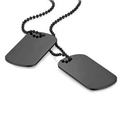 Cupimatch Personalisierte Dog Tag Anhänger Halskette Herren Edelstahl 2 Militär Armee Erkennungsmarken Kette Schwarz von Cupimatch