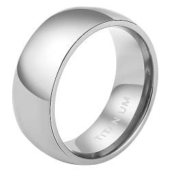 Cupimatch Titan Ring Herren Damen Bandring Finger Ringe Glatt, Ehering Verlobungsring Freundschaftsring Silber, Größe 60 von Cupimatch