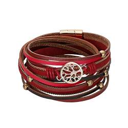 Cupimatch Wickelarmband Damen Lebensbaum Armbänder Vintage Böhmisch Mehrfach Lederarmband Frauen von Cupimatch