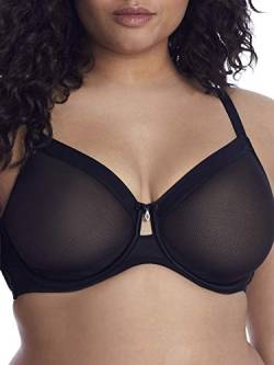 Curvy Couture Damen Durchsichtiger Netz, ungefüttert BH mit voller Abdeckung, schwarzer Farbton, 80E von Curvy Couture