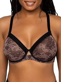 Curvy Couture Damen Netzstoff, ungefütterter Bügel, sexy stützende Übergröße, durchsichtige BHS BH mit voller Abdeckung, Transparent, Chantilly, 85D von Curvy Couture