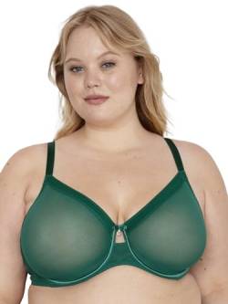 Curvy Couture Durchsichtiger Netz-Bügel, volle Abdeckung, ungefüttert, sexy, stützend, Übergröße, Aventurin, 95D von Curvy Couture