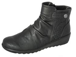 Cushion Walk EEE Damen Stiefeletten mit Keilabsatz und Reißverschluss, weite Passform, Schwarz, Schwarz - Schwarz - Größe: 36 EU von Cushion Walk