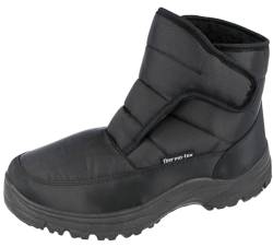 Herren Schneestiefel mit Thermo-Tex-Fleecefutter, Schwarz , 42 1/3 EU von Cushion Walk