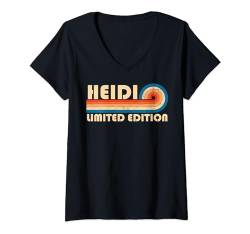 Damen HEIDI Name Personalised Funny Retro Vintage Birthday T-Shirt mit V-Ausschnitt von Custom First Name Cool Given Name Gift Ideas