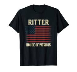 RITTER Nachname Nachname Amerikanische Flagge Familie T-Shirt von Custom Last Name Surname Family Team Apparel