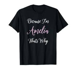 Amelia Name, personalisiertes Geschenk für Frauen, süßes rosa Mädchen T-Shirt von Custom Name Gifts Tags for Women