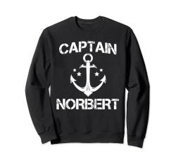 Captain Norbert Lustiges Geburtstagsgeschenk, personalisierbar, Boot, Geschenk Sweatshirt von Custom Yacht Sailor Christmas Hat Skipper For Men