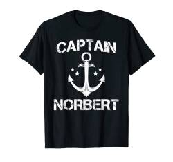 Captain Norbert Lustiges Geburtstagsgeschenk, personalisierbar, Boot, Geschenk T-Shirt von Custom Yacht Sailor Christmas Hat Skipper For Men