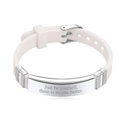 Custom4U Silikon Notfall Medizinische Armbänder mit Kundenwunsch Gravur, Silikon Medizinische Alarm mit Edelstahl ID Tag Verstellbare Armband für Ältere Menschen, Kinder, Notfallpatienten von Custom4U