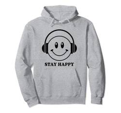 Kopfhörer Happy Face Shirt Positive Zitat Cute Smile Face Pullover Hoodie von Cute 80s Smile Happy Tee