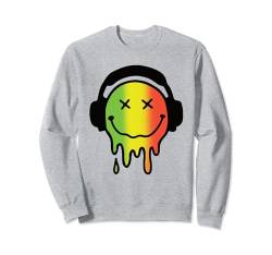 X Eyes Melting Reggae Smile Face Geschmolzenes tropfendes glückliches Gesicht Sweatshirt von Cute 80s Smile Happy Tee