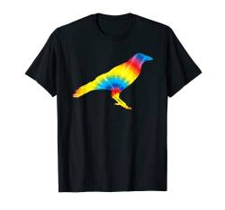 Batik-Krahe Regenbogen Druck Rabe Vogel Hippie Friedensgeschenk T-Shirt von Cute Black Crow Lovers Funny Bird Gift Designs