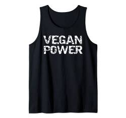 Vegan Workout Geschenk für Männer Lustig Distressed Vegan Power Tank Top von Cute Fitness Workout Design Studio