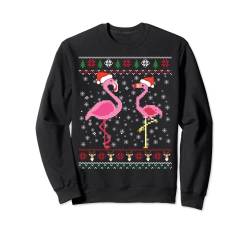 Lustiger Flamingo Tangled Ugly Sweater Weihnachten, niedlicher Flamingo Sweatshirt von Cute Flamingo Ugly Sweater For Christmas