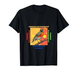 American Robin im Pop-Art-Stil Malerei für seine Liebhaber Geschenk T-Shirt von Cute Funny Novelty Gifts