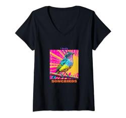 Damen Steller's Jay im Pop-Art-Stil Malerei für seine Liebhaber Geschenke T-Shirt mit V-Ausschnitt von Cute Funny Novelty Gifts