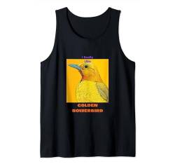 Goldener Bowerbird im Pop-Art-Stil Gemälde für seine Liebhaber Tank Top von Cute Funny Novelty Gifts
