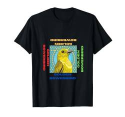 Goldener Bowerbird im Pop Art Style für Golden Bowerbird Lover T-Shirt von Cute Funny Novelty Gifts