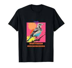Northern Mockingbird im Pop-Art-Stil Malerei für seinen Liebhaber T-Shirt von Cute Funny Novelty Gifts