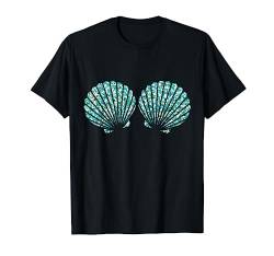 Grüner Türkis Nettes Muschel Meerjungfrau BH Kostüm T-Shirt von Cute Mermaid Shell Bra By Giggi