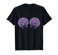 Lila Violet Shells Meerjungfrau BH T-Shirt von Cute Mermaid Shell Bra By Giggi