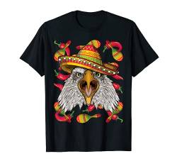 Cinco de Mayo Glatzenadler Sombrero Mexikanischer Adler Fiesta Party T-Shirt von Cute Mexican Animals