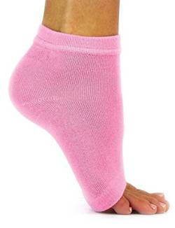 Weiche Baumwoll-Socken ohne Zehen für Training, Tanzen, Pediküre, Yoga, Pilates, nur mit einem Flip-Flop, rose, Einheitsgröße von CuteBox Company