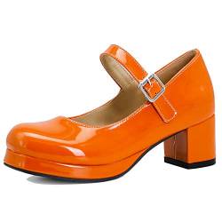 CuteFlats Damen Cute Court Schuhe mit Plateau-Absatz (Orange, 40) von CuteFlats