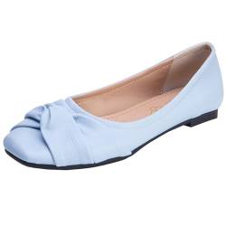 CuteFlats Damen Komfort Slip-On Ballett Flache Schuhe/Bootsschuhe (Himmelblau, 45) von CuteFlats