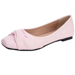 CuteFlats Damen Komfort Slip-On Ballett Flache Schuhe/Bootsschuhe (Rosa, 34) von CuteFlats