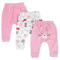 CuteOn 3 Packung Unisex Kinder Kleinkind Harem Hose Baumwolle Elastisch Trousers von CuteOn