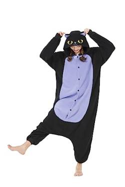CuteOn Erwachsene Tier Jumpsuits Partei Pyjamas Dame Halloween Onesie Cartoon Performance Kostüme Pyjama Herren Loungewear-Katze-M von CuteOn