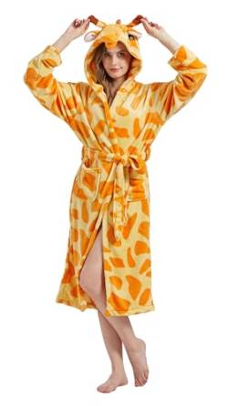 CuteOn Giraffe Wickel-Morgenmantel mit Kapuze Hausmantel Bademantel Cosplay L von CuteOn
