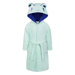 CuteOn Junge Mädchen Morgenmantel aus Flanell mit Kapuze Plüsch Kuscheliger Bademantel Frosch L von CuteOn