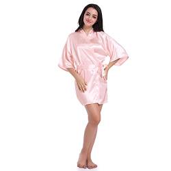 CuteOn Roben für Frauen Seide Robe für Brautjungfern Braut Party Rosa S von CuteOn