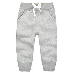 CuteOn Unisex Kinder Elastisch Taille Baumwolle Warm Hose Baby Trousers Unterteile Grau 4Jahre von CuteOn