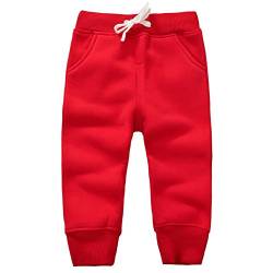 CuteOn Unisex Kinder Elastisch Taille Baumwolle Warm Hose Baby Trousers Unterteile Rot 1Jahre von CuteOn