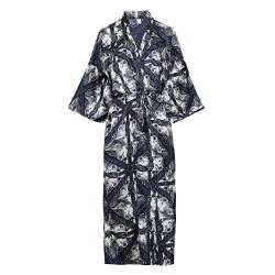 Damen Kimono Bademäntel Blumen Kimono Robe Bedruckt Cardigan für Frauen Hochzeit Bonding Party Pyjama, #The Union Jack Paisley-Navy, One size von CuteSwan