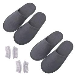 Cutiolly Gästehausschuhe,2er Unisex Gästepantoffeln,Hausschuhe Slippers für Damen Herren,Hotel Slippers,Winter Warm Antirutsch Gästepantoffeln,Duschschlappen Badelatschen von Cutiolly