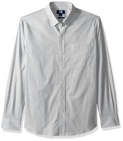 Cutter Herren Epic Easy Care Stretch Oxford Stripe Shirt Button Down Hemd, anthrazit, Groß von Cutter & Buck