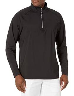Cutter & Buck Herren Long Sleeve Adapt Eco Knit Quarter Zip Pullover Hemd, schwarz, Mittel von Cutter & Buck