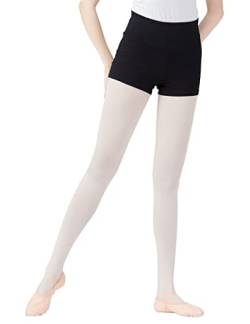 Ballett-Shorts Damen Hohe Taille Premium Baumwolle Kurze Hose für Tanz Workout Fitness Volleyball, schwarz, Mittel von Cuulrite