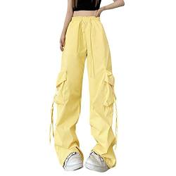 Cargohose Mädchen 146-152 Cargohose Damen High Waist Schwarz Aesthetic Vintage Jogginghose Streetwear Cargo Pants Frauen Xl Luftige Baggy Aktivhose Pluderhose Teenager Mädchen Sporthose Lang Locker von Cvanxluy