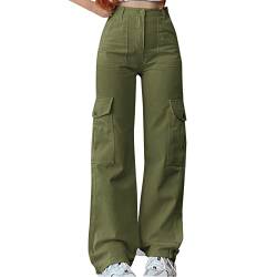 Cargohose Mädchen 146-152 Cargohose Damen High Waist Skinny Wanderhose Jogginghose Cargo Hose Loungewear Frauen Xl Lose Elastische Laufhosen Fitnesshose Teenager Mädchen Sporthose Lang Locker von Cvanxluy